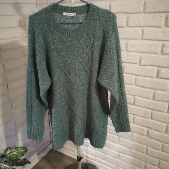 Rickis Ladies Green Straight Fit Tunic Sweater - Picture 1 of 6